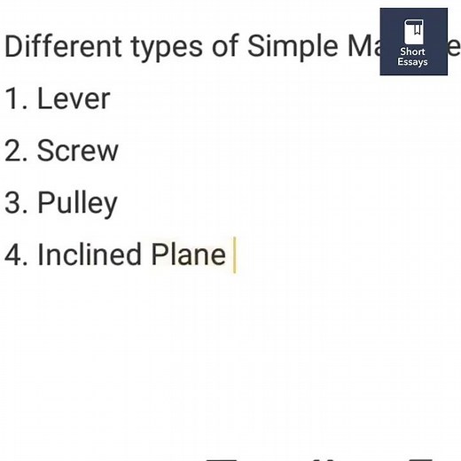Different types of Simple Machine | 6 Example of Simple Machine #ytshorts #shortessays #short