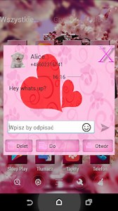 핑크 고양이 테마 GO SMS Pro