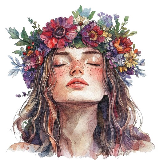 12 Crowned Floral Woman Clip Art, Watercolor Floral Women With Crowns PNG, Digital Download, Scrapbook Images, Paper Crafts, Junk Journal - Etsy Israel