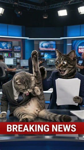 Cats Are The Best NEWS ANCHORS 🎤📺 (Live TV Fail!) #shorts