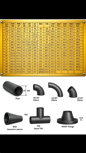 🔥 Complete Pipe Fitting Size Chart | Must-Know Guide for Welders 🔧 All essential measurements for Pipe, Elbow, Tee, Reducer, and Flange in one chart — perfect for every welder and fabricator! Visit weldfabworld.com #Welding #PipeFitting #WelderLife #Fabrication #WeldingTips #IndustrialWork #Mechanical #localvendors #artevent #antiqueshopping #localart #newlisting | Welding Fabrication World