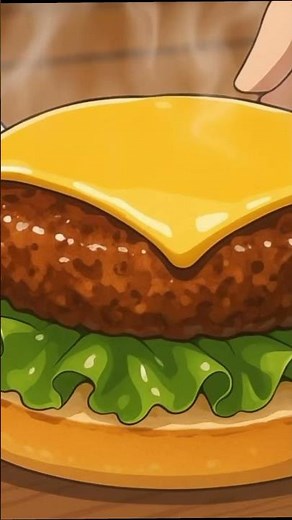 Glossy Anime ASMR Veggie Burger 🍔✨ #Shorts #asmr #cooking