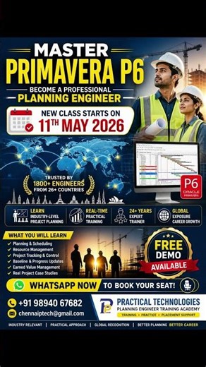 MAster Primavera P6 in 4 weeks !! #primaverap6 #microsoftproject #engineers
