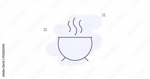 cauldron 2d animated outline icon. cauldron line icon 4k video motion design graphics for web, mobile and ui design.