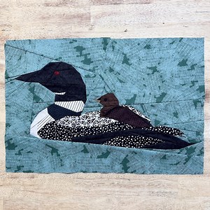 Common Loon With Baby Fpp--woodland and Riverside Animals Series--paper Piecing Quilt Block Pattern - Etsy