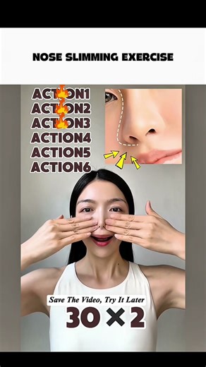 Slim Your Nose in 30 Days-Face Exercise That Actually Works #NoseSlimming #FaceExercises #FacialYoga