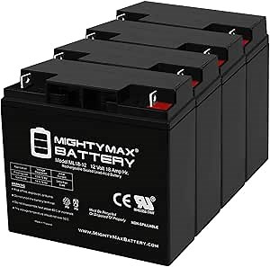 Mighty Max Battery ML18-12 - 12V 18AH Battery for GS Portalac PE12V17B1 Empire Scientific SLA17-12 - 4 Pack