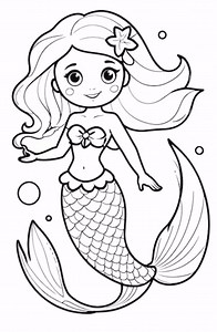 100 - Child Mermaid Coloring Pages With Bonus Princess Ariel - Printable - Etsy