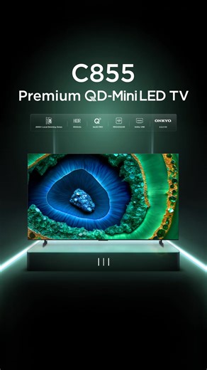 Greatness is in the details. 🔊 The TCL C855 is designed to dominate in visuals, sound, and style. ✔ 1344 Local Dimming Zones ✔ Up to 3300 nits HDR brightness ✔ QLED PRO colour precision ✔ ONKYO 2.1.2CH cinematic sound ✔ 144Hz VRR with AMD FreeSync Premium Pro ✔ AiPQ PRO ✔ Ultra Slim Design with Eye Care tech ✔ IMAX Enhanced Whether you’re watching your favourite team or streaming your next series, the C855 delivers power, depth, and clarity like never before. #TCLTV #C855 #InspireGreatness | TC