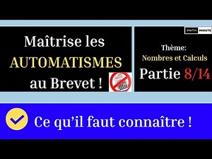 Brevet - maîtrise les Automatismes ! Nombres et calculs 8/14 #brevet #calculmental #maths #3eme