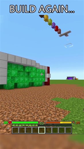 💥CREEPER DESTROYED THE BANK AND I HAD TO REBUILD IT IN MINECRAFT... #shorts #explosion