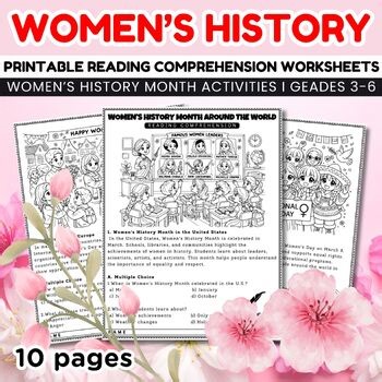 Women’s History Month Around the World Reading Comprehension Worksheets