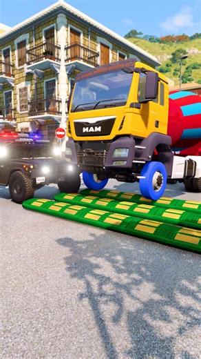 Truck vs Speed bumps | BeamNG Drive #shortvideo #beamngdrive #simulation #india #truck #speedbump