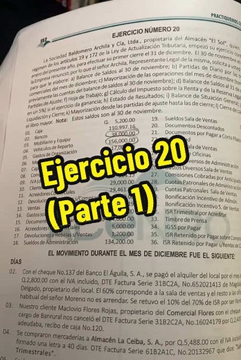 Ejercicio 20 de Contabilidad: Preguntas y Respuestas