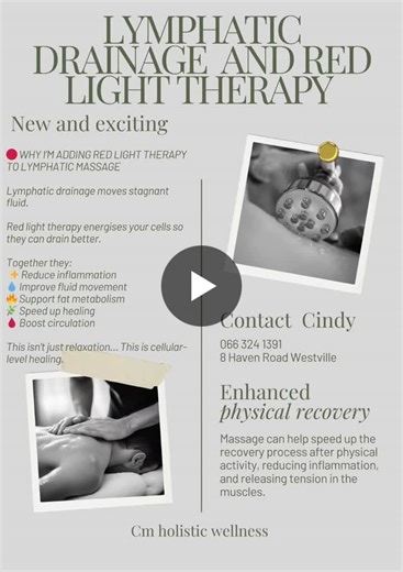 Lymphatic drainage massage works mechanically — using gentle pressure to stimulate lymph vessels and move stagnant fluid. Red light therapy works cellularly — stimulating your body at a deeper… | Cindy Marshall