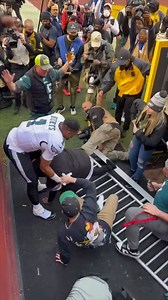 This angle of Jalen Hurts and the Philadelphia Eagles fans falling after the railing collapsed at FedEx Field 👀 (🎥 treilain1/Instagram | SportsCenter, NFL on ESPN) | ESPN