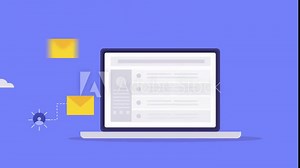 Email client software send receive message, reaching out people with newsletter subscription, auto reply, business intelligence marketing automation video animation concept.