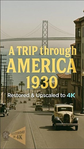 Step Into 1930s America 🚘✨ Restored & Colorized Vintage Road Trip Footage