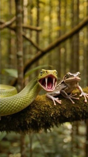 “Green Tree Snake Attacks So Fast — You Won’t Believe It 😳🐍”#snake #snakeattack #greentreepython