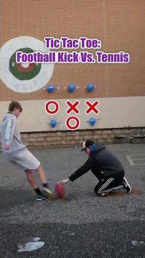 Tennis Vs. Football TIC TAC TOE CHALLENGE! #Shorts