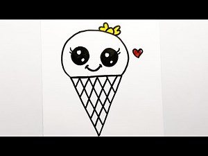 How to Draw a Cute Ice Cream Cone | Easy Drawing for Beginners