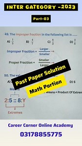 ✅IBA-Inter-Category-2023 ✅Past Paper Solution ✅Math Portion ✅Part-03 🧑🏻‍🏫RAVI KUMAR #PST #ravimath363 #maths #mathematics #jest #iba | Career Corner Online Academy