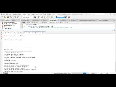 Data Structures Project: Customer Management System using Queue, Stack & ArrayBag