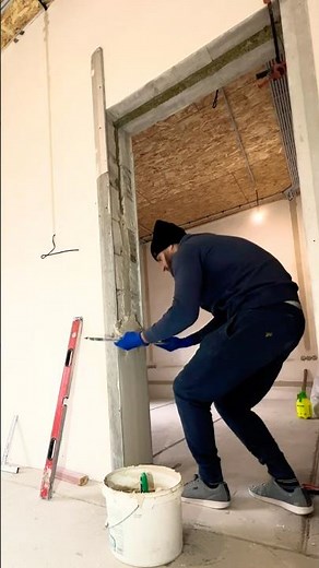 Plastering a Door Opening 🔥 Perfectly Smooth Finish! #construction #workers #diy#plastering