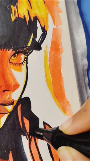 Anime drawing with Markers ♥️ #art #drawing #anime#funksong#touchmarkers