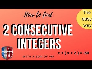 How to find the two consecutive odd integers with a sum of -80