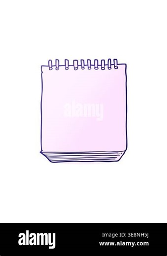 popping motion animation of freehand drawn cartoon notepad Stock Video Footage - Alamy