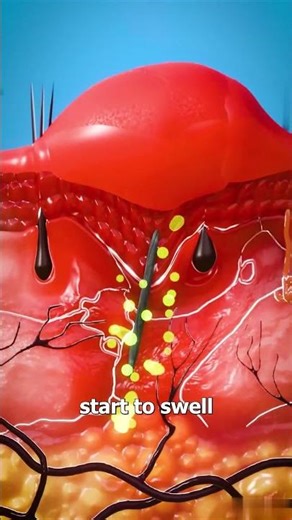 How Your Body Naturally Pushes Out a Deep Splinter | 3D Animation #shorts #science