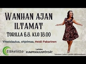 Eläkeliiton Lahden yhdistyksen yhteislaulutilaisuus 6.8. 2024 klo 18