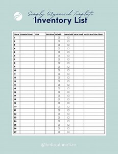 Home Moving Inventory List Template for Google Sheets Spreadsheet - Etsy Australia