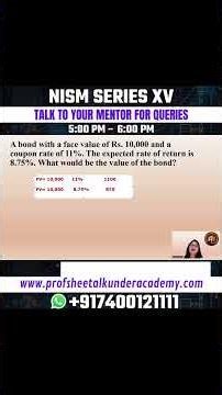 NISM XV Exam | Calculate Bond Value in 1 Minute #nism #sebi #nismexamprep