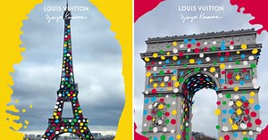 yayoi kusama & louis vuitton paint dots over historic monuments with new snapchat filter