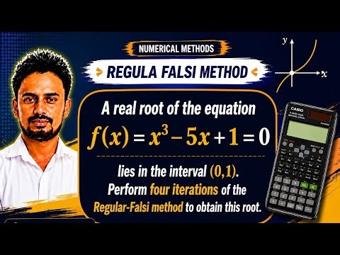Regula–Falsi Method: 4 Iterations for x³ − 5x + 1 = 0 | VTU Important Problem
