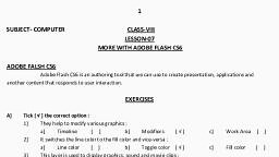 Ch-7 (More With Adobe Flash CS6) - Computer Science - Assignment - Teachmint