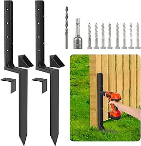Fence Post Repair Kit - 3.42 FT, Thickened Mender for Wooden Post Support, Upgraded Anchor With Anti-Rust Coating (2 Pack)