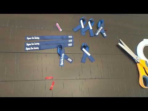 Making Awareness / Memorial Ribbons using double-sided tape or adhesive back pins