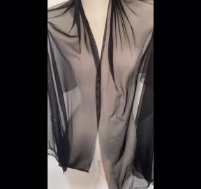 Power Mesh Fabric Superfine 4-Way Stretch Net Fabric Nylon Spandex Sheer Mesh, 2 Yards Long 60" Wide (Black)