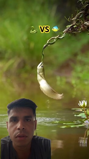Fish Jumps Out of Water to Attack Snake! 🐟🐍 #Wildlife #Shorts #viral #instafish #fishphotography