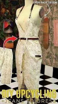 DIY Denim Dress Upcycling Project #diy #fashion #sewing #dress #upcycling