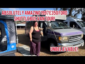 Awesome 1997 E350 Ford Shuttle Bus Van Tour! It’s perfect for full time Living!