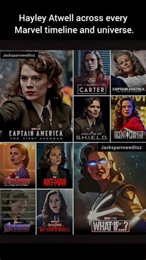 Hayley Atwell across every Marvel timeline and universe.#hayleyatwell #marvel #peggycarter #ytshorts