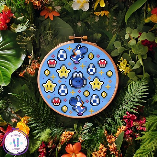 Yoshi Blue Version Easy Cross Stitch Pattern for Beginners, Nintendo Videogame, Retro Embroidery Cute Cozy DIY (instant Digital Download) - Etsy UK
