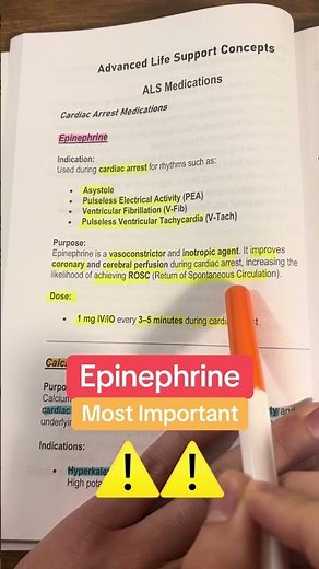 Epinephrine in cardiac arrest, explained for new nurses #ernurse ￼