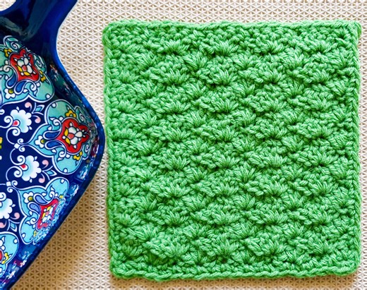 Easy Closed Shell Crochet Dishcloth Pattern