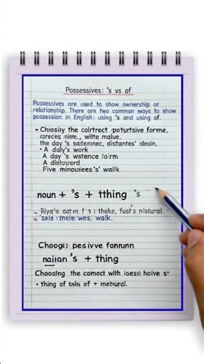 Possessives (’s vs of) – Grammar Notebook Notes 📒