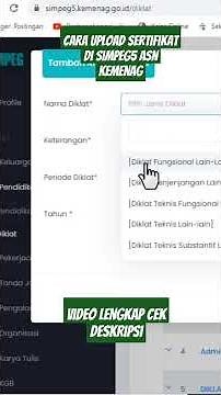 How to upload training certificates on Simpeg5 ASN Kemenag #Kemenag #Simpeg5 #Certificate